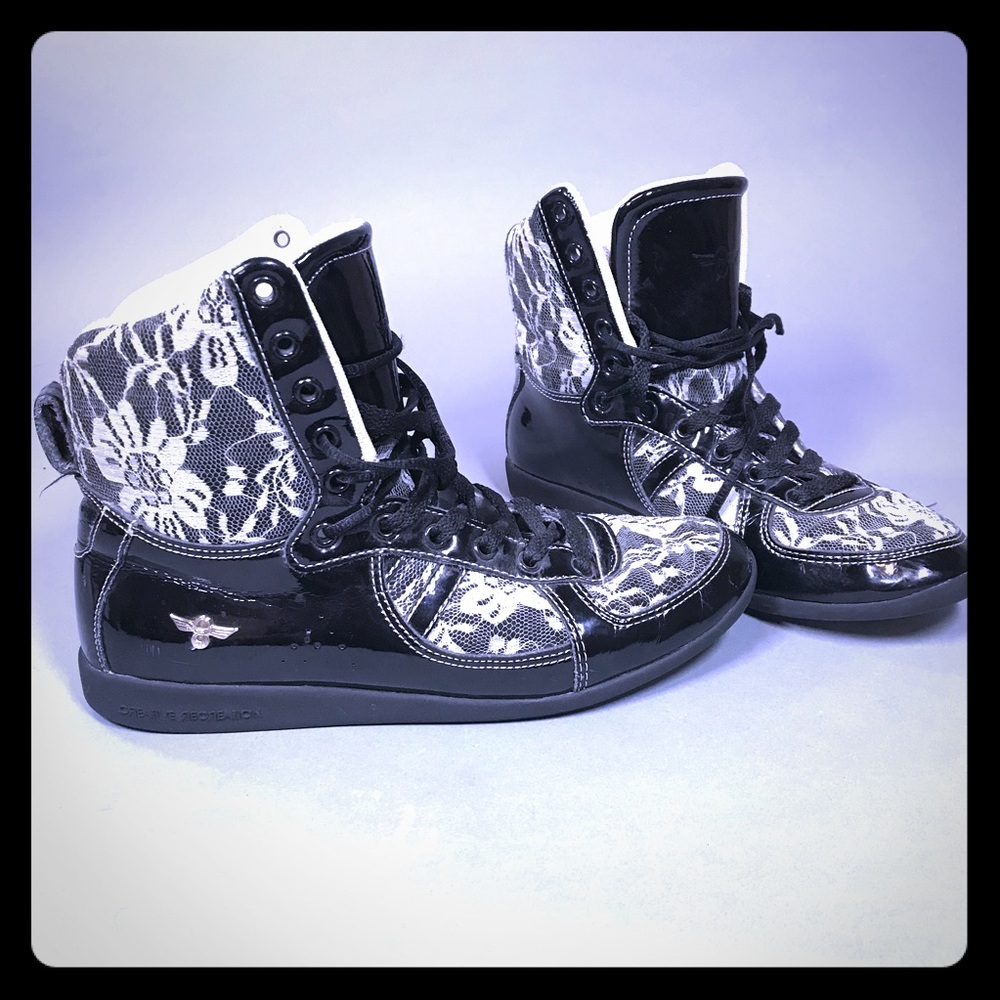 Black lace hi-tops